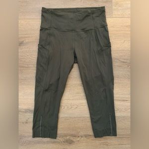 Olive green Lululemon crop pants
